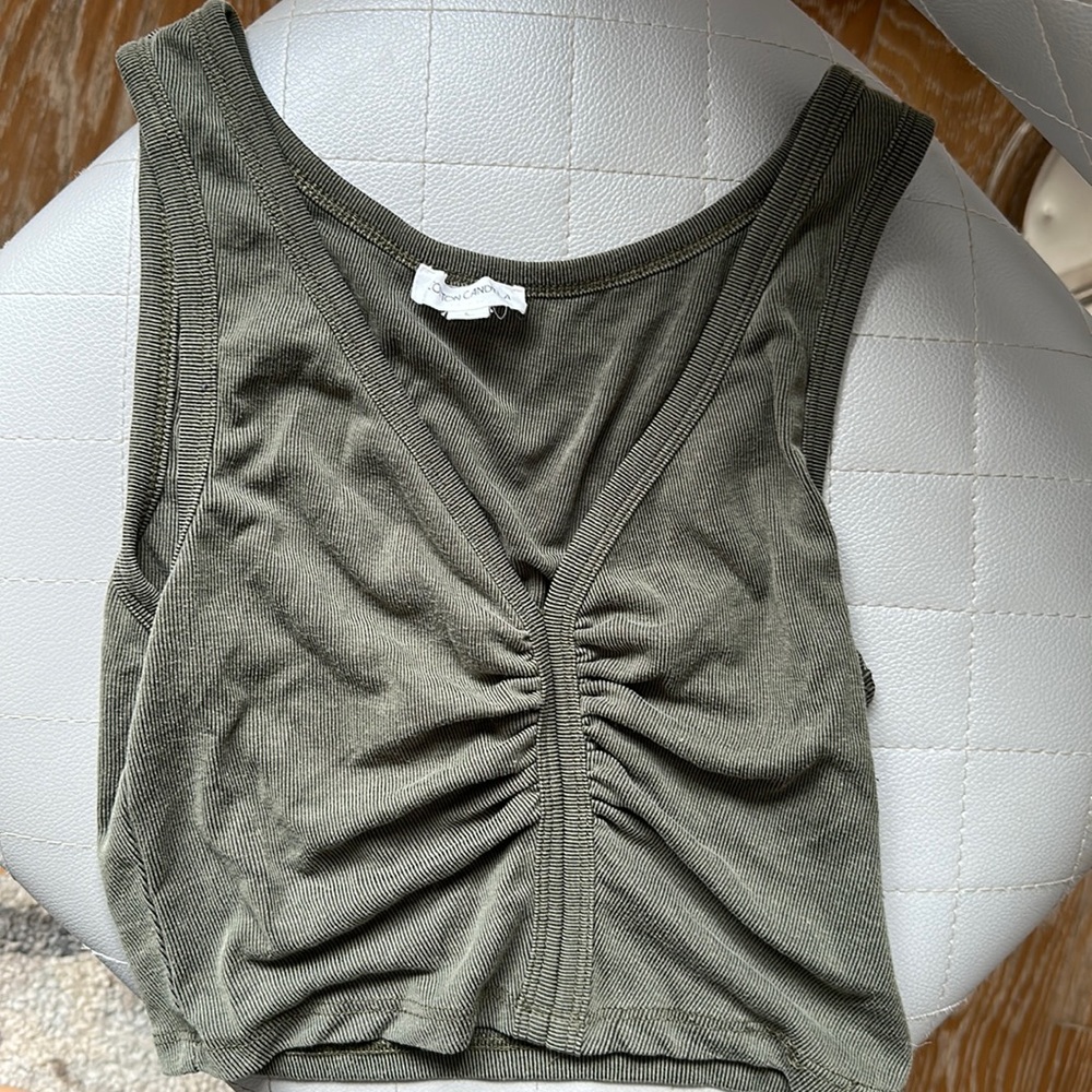Green crop top